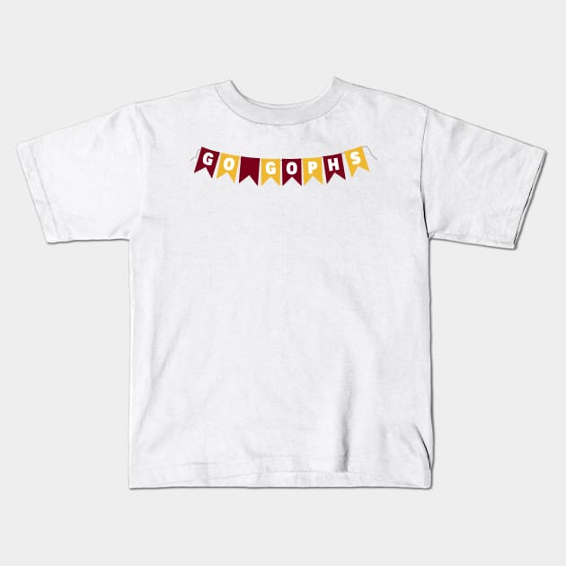 Go Gophs Flags Banner Kids T-Shirt by sydneyurban